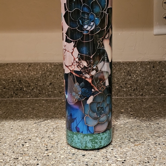 Tumbler with flowers 35oz stainless steel - Picture 3 of 7